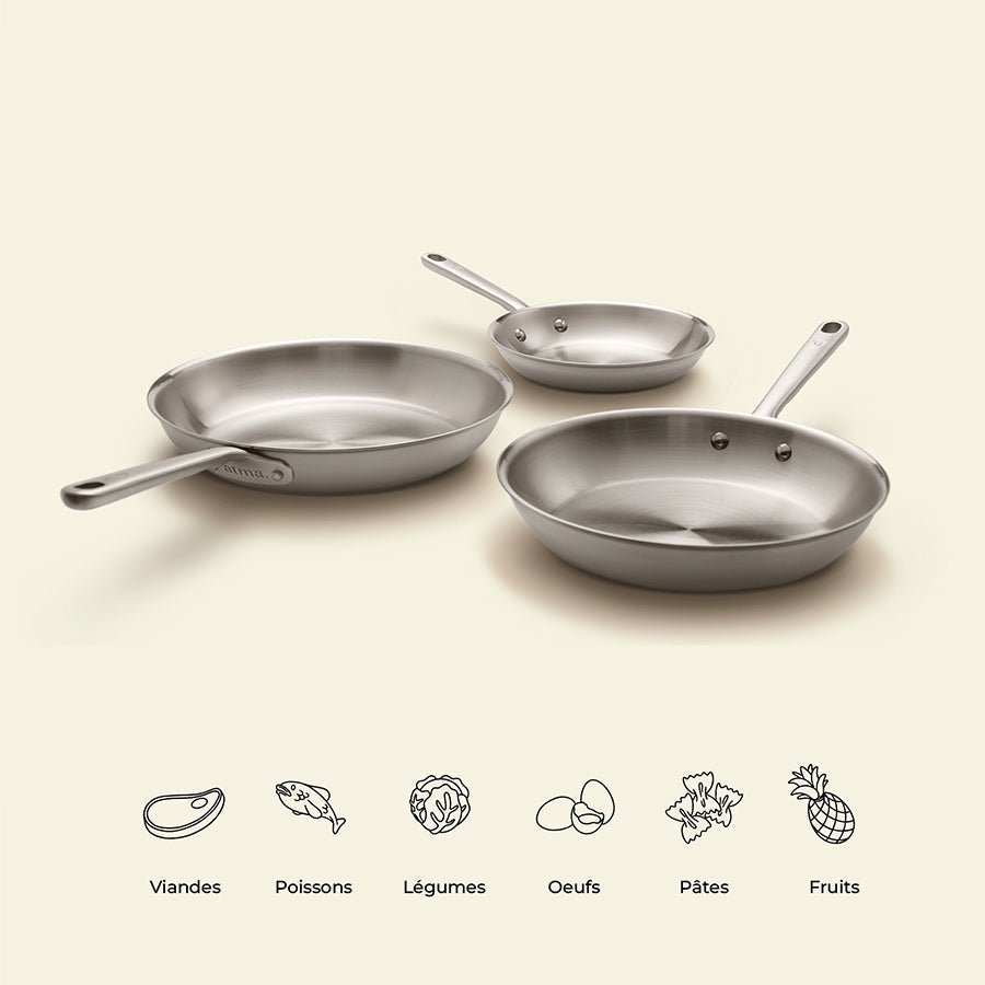 Comment cuisiner dans des poêles en inox ? - Atma Kitchenware