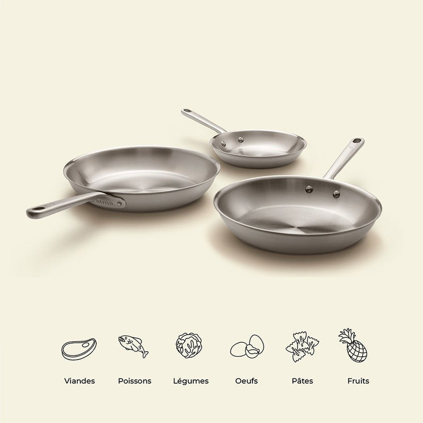 Comment cuisiner dans des poêles en inox ? - Atma Kitchenware