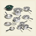 Batterie de cuisine en inox avec manches noirs, 21 pièces - Atma Kitchenware