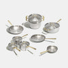 Batterie de cuisine en inox, manches dorés - 15 pièces - Atma Kitchenware