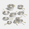 Batterie de cuisine en inox, manches dorés - 19 pièces - Atma Kitchenware