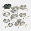 Batterie de cuisine en inox, manches dorés - 21 pièces - Atma Kitchenware