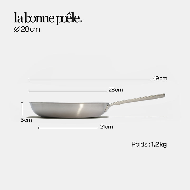 La bonne poêle en inox - 28 cm - Stock - Atma Kitchenware