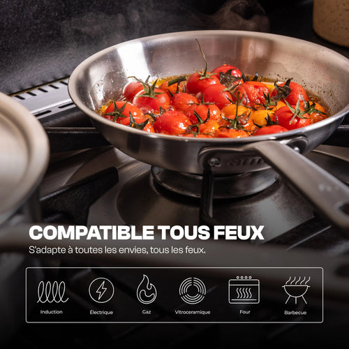 La bonne poêle en inox - 32 cm - Stock - Atma Kitchenware