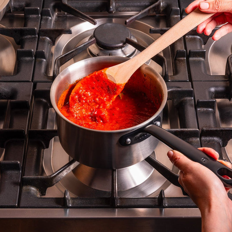 La casserole parfaite en inox, manche noir - 20 cm - Atma Kitchenware