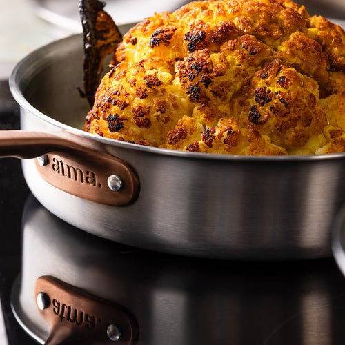 La sauteuse idéale en inox, manche bronze - 24 cm - Atma Kitchenware