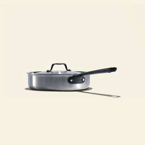 La sauteuse idéale en inox, manche noir - 24 cm - Atma Kitchenware
