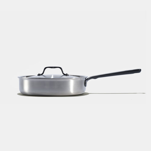 La sauteuse idéale en inox, manche noir - 24 cm - Atma Kitchenware