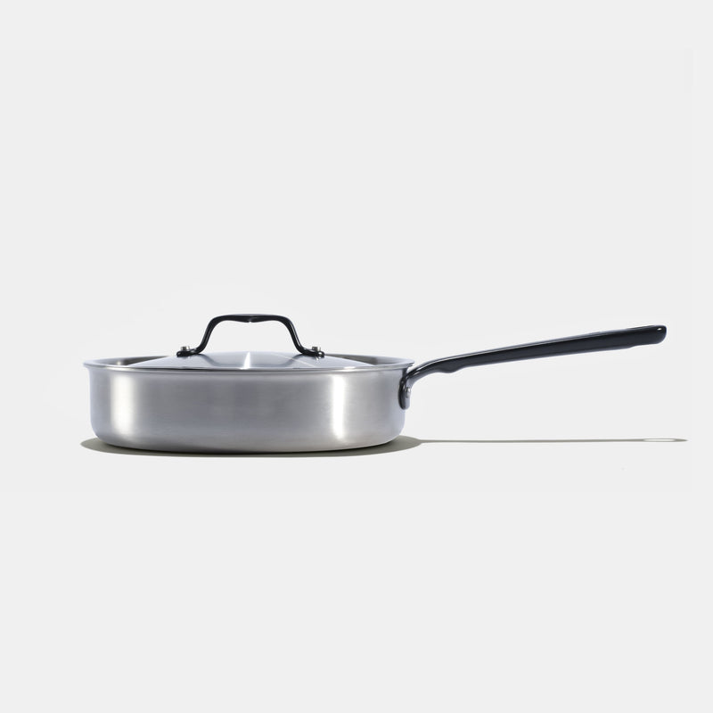 La sauteuse idéale en inox, manche noir - 24 cm - Atma Kitchenware