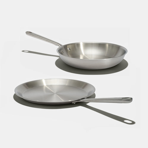Le duo bonne poêle de 26cm et crêpière, inox 3-plis - Atma Kitchenware