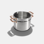 Le grand faitout en inox et son pasta pot, poignées bronze - Atma Kitchenware