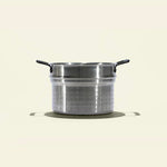 Le grand faitout en inox et son pasta pot, poignées noires - Atma Kitchenware