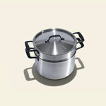 Le grand faitout en inox et son pasta pot, poignées noires - Atma Kitchenware