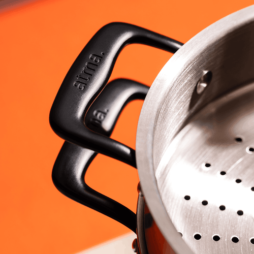Le grand faitout en inox, poignées noires - 24 cm - Atma Kitchenware