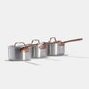 Le trio de casseroles parfaites en inox avec manches bronze - Atma Kitchenware