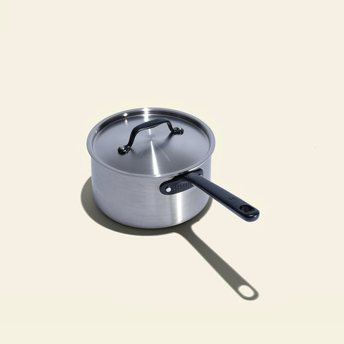 Le trio de casseroles parfaites en inox avec manches noirs - Atma Kitchenware