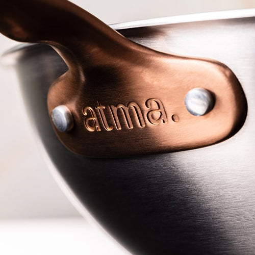 The Wok en inox, manche bronze - 24 cm - Atma Kitchenware