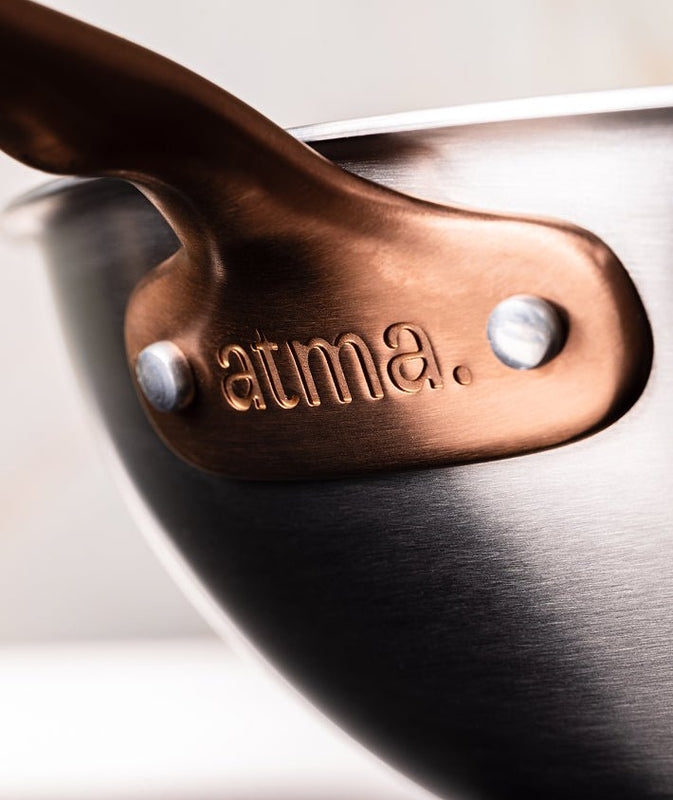 The Wok en inox, manche bronze - 24 cm - Atma Kitchenware
