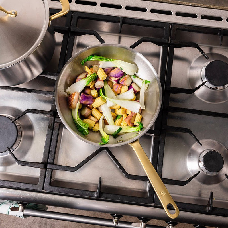 The Wok en inox, manche doré - 24 cm (Édition limitée) - Atma Kitchenware