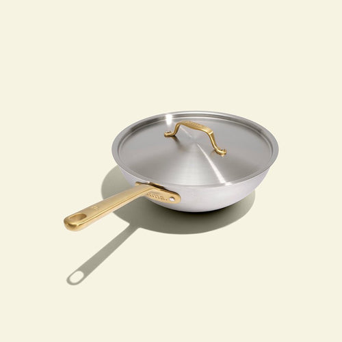 The Wok en inox, manche doré - 24 cm (Édition limitée) - Atma Kitchenware