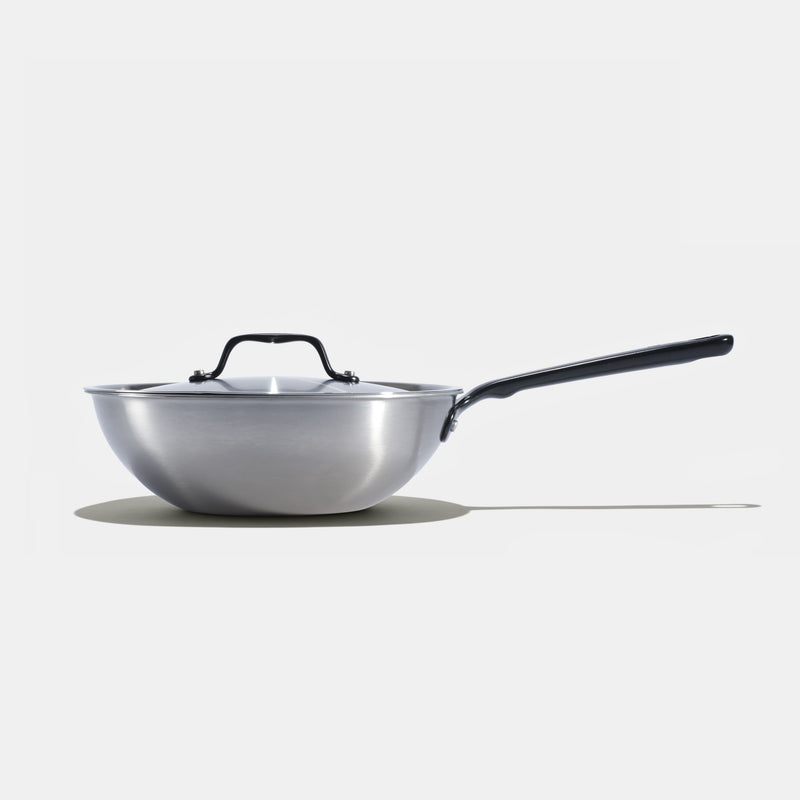 The Wok en inox, manche noir - 24 cm - Atma Kitchenware